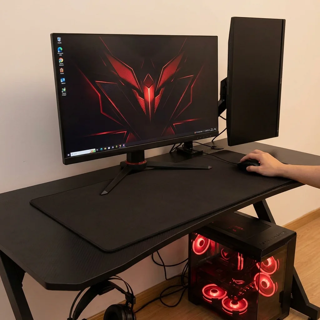 A configuração caberá? Dimensões reais, monitores e periféricos.