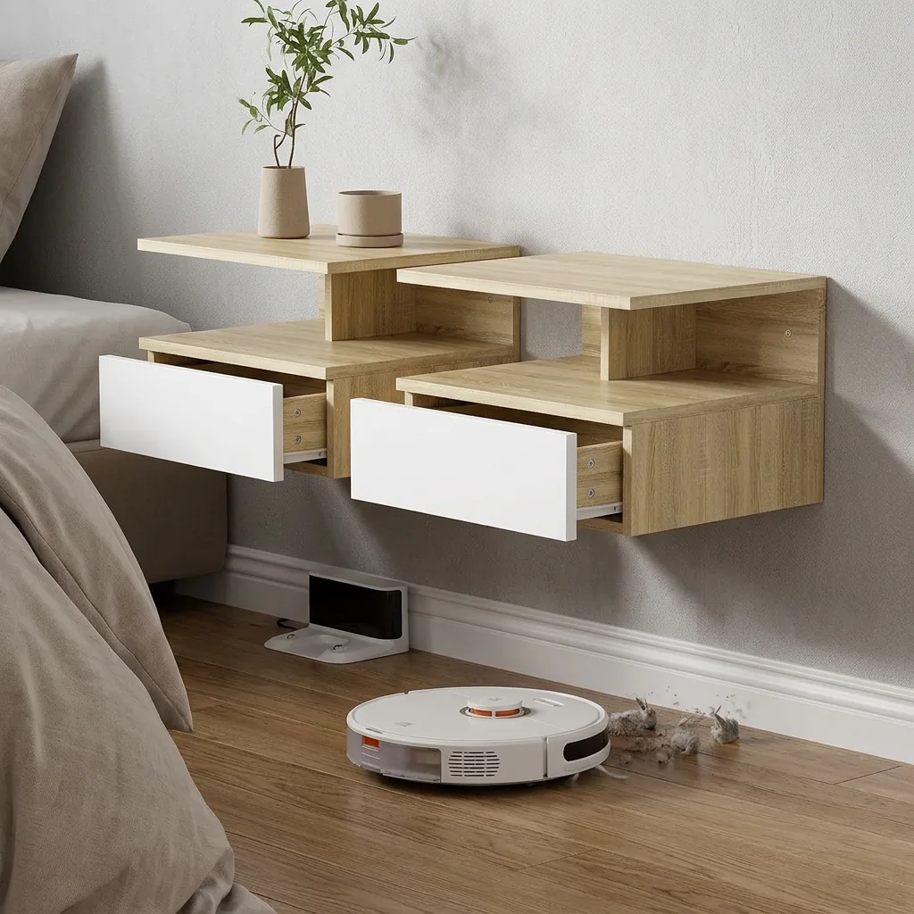 Mesa de cabeceira suspensa HOMCOM: instalação e ergonomia