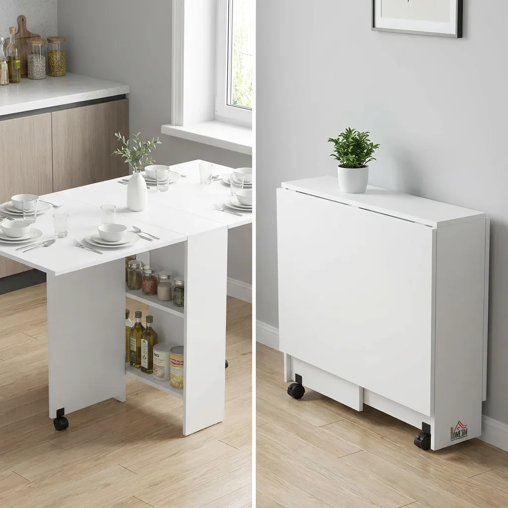 Mesa dobrável de jantar HOMCOM: análise prática