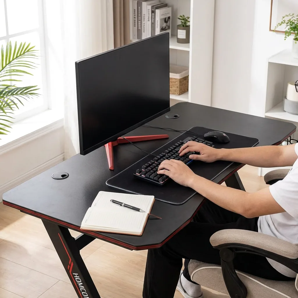 Secretária para computador HOMCOM: medidas e organização