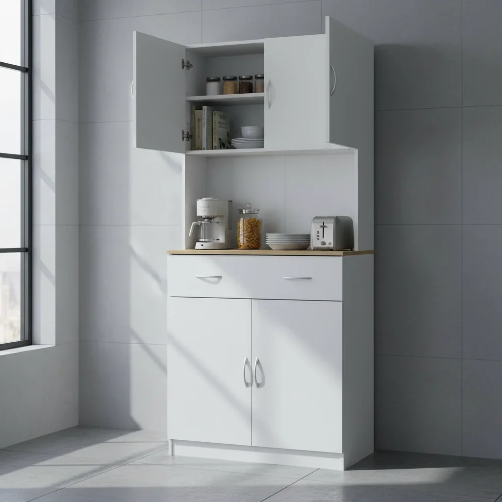 Armário de Cozinha Branco HOMCOM 80x40x180