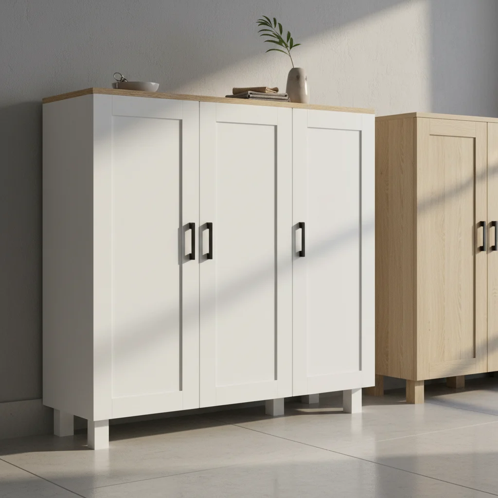 Aparador estreito HOMCOM com 3 portas
