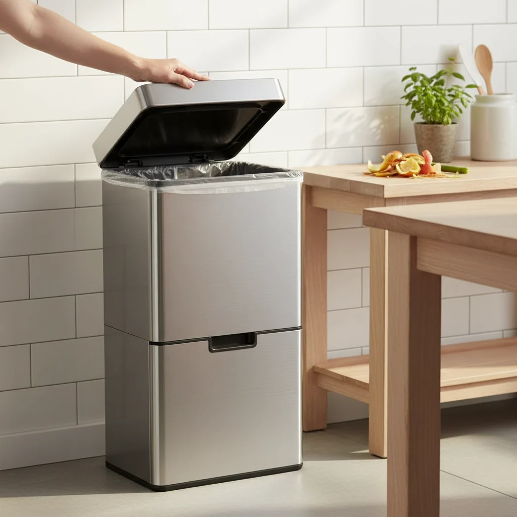 Caixote do lixo automático HOMCOM 72 L com sensor e 2 compartimentos