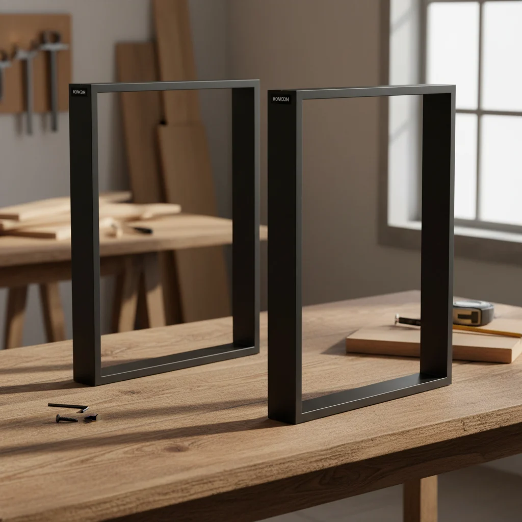 Conjunto HOMCOM de 2 pés retangulares de mesa em aço 60 × 72 cm