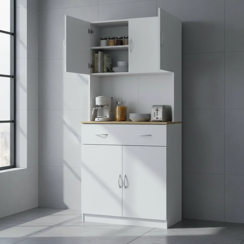 Despenseiro de cozinha HOMCOM 80 × 40 × 180 cm branco