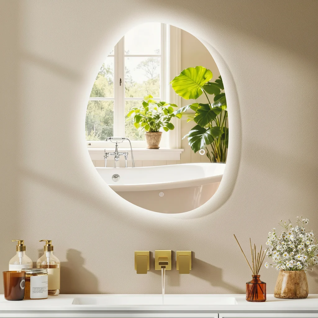 Espelho LED HOMCOM para casa de banho 70 × 50 cm com antiembaciamento