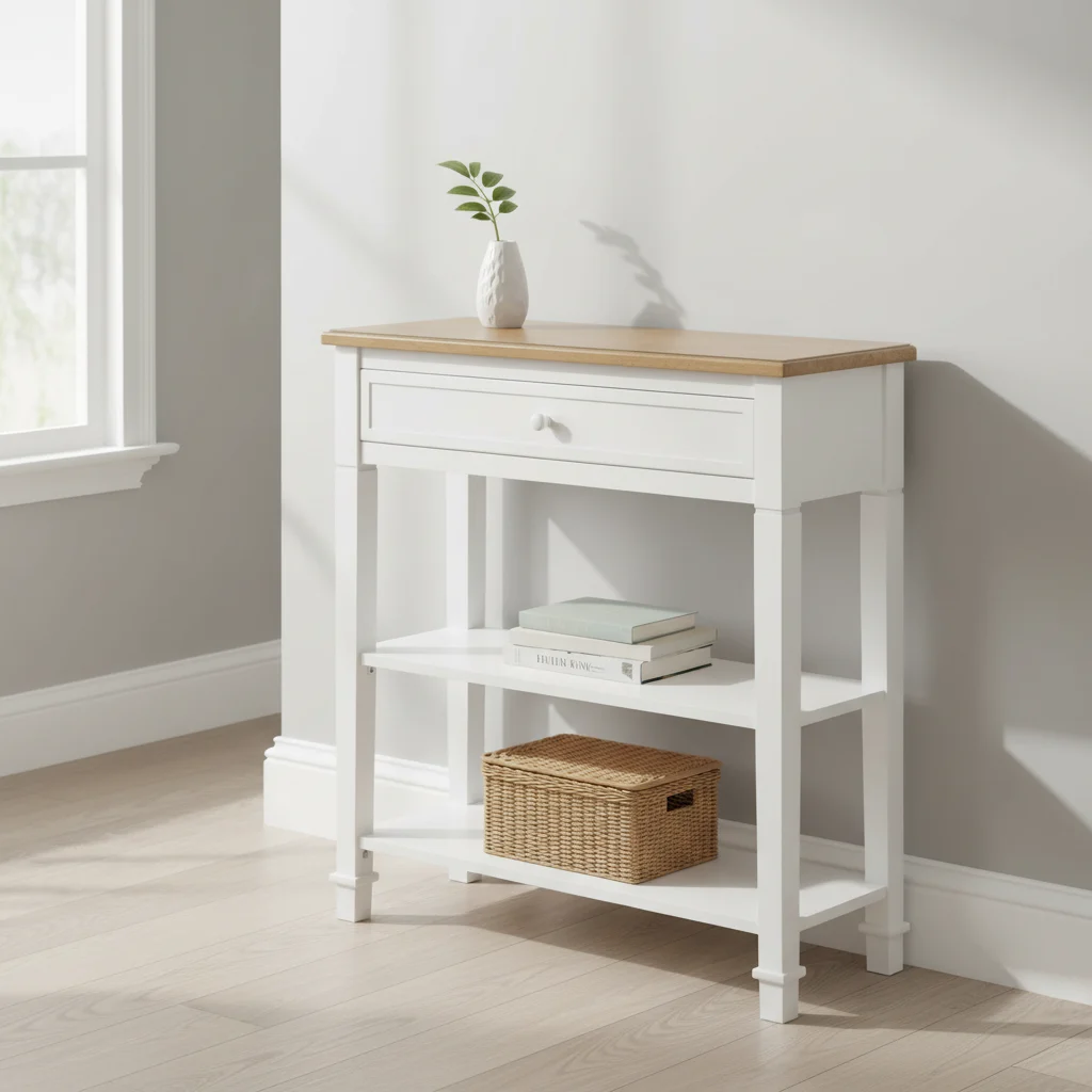 Mesa consola HOMCOM com gaveta e prateleiras
