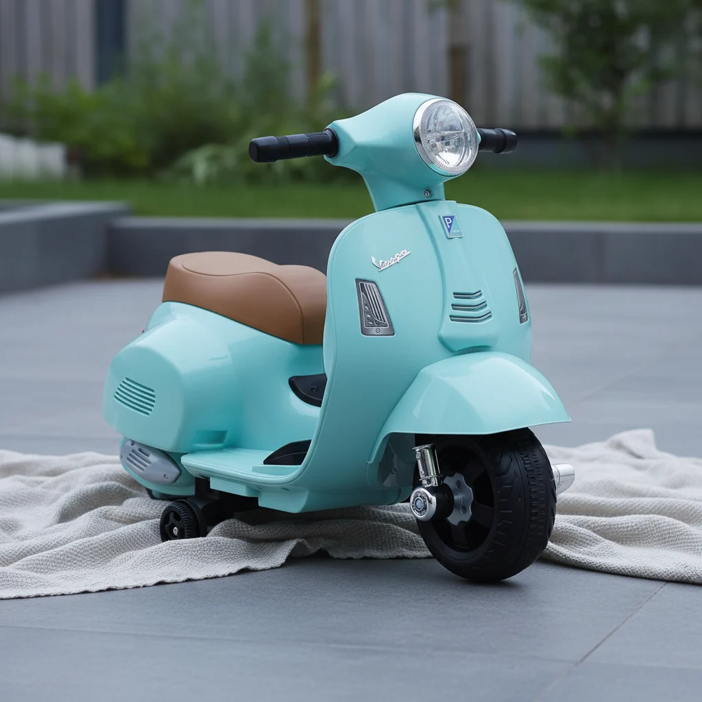 Mota elétrica infantil HOMCOM Vespa 6 V verde para 18–36 meses