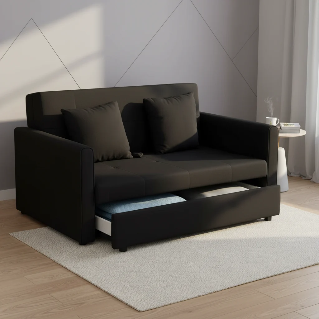 Sofá-cama HOMCOM de 2 lugares com arrumação